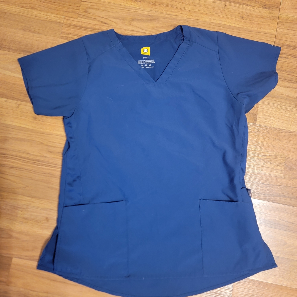 WonderWink Navy V-Neck Scrub Top
